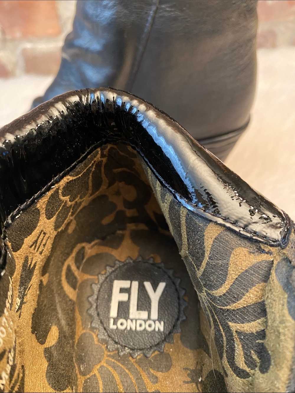 Fly London Yoxi Black Leather Wedge Ankle Booties, Size 38/7-7.5 - Picture 15 of 17